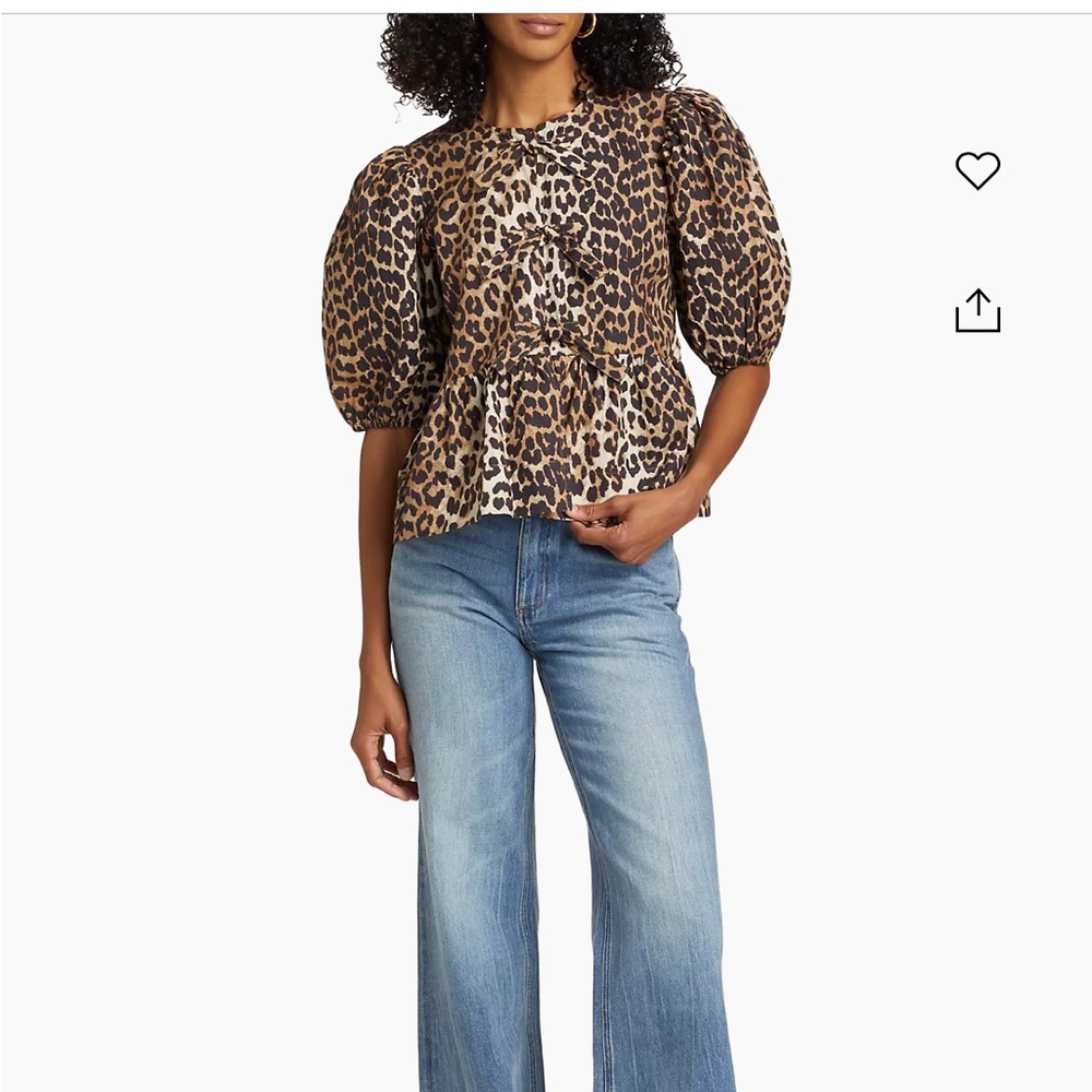 Ganni Leopard peplum top - Picture 2 of 4